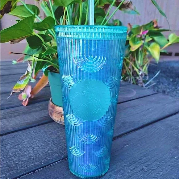 💎🧜‍♀️Starbucks 2022 Teal Mermaid Scale Iridescent Venti Tumbler cold cup💎 - Picture 6 of 6